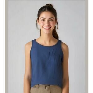 Free Kisses Navy Ruched Racerback Tank XL